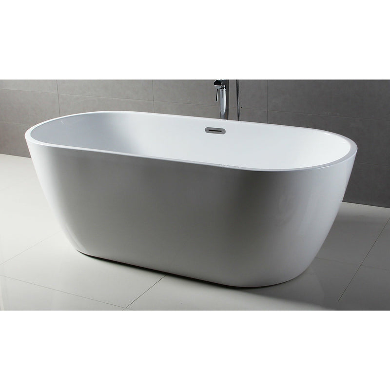 ALFI 67" Oval White Freestanding Acrylic Soaking Bathtub AB8839