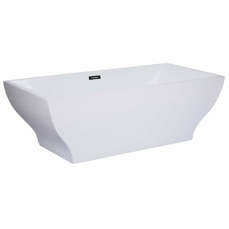 ALFI 67" Rectangular White Freestanding Acrylic Soaking Bathtub AB8840