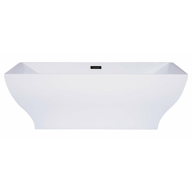 ALFI 67" Rectangular White Freestanding Acrylic Soaking Bathtub AB8840