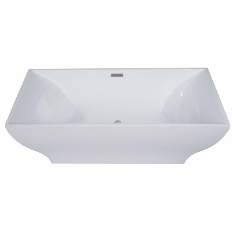 ALFI 67" Rectangular White Freestanding Acrylic Soaking Bathtub AB8840