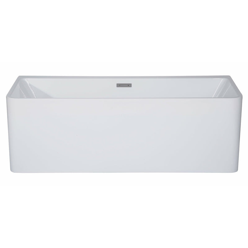 ALFI 59" Rectangular White Freestanding Acrylic Soaking Bathtub AB8858