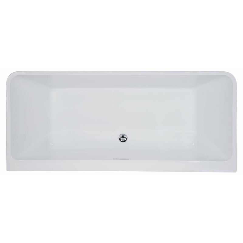 ALFI 67" Rectangular White Freestanding Acrylic Soaking Bathtub AB8859