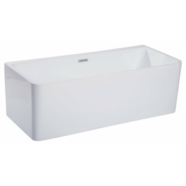 ALFI 67" Rectangular White Freestanding Acrylic Soaking Bathtub AB8859