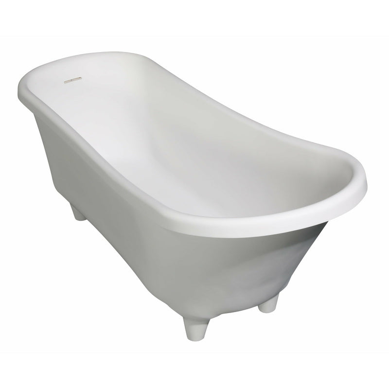 ALFI 68" White Matte Solid Surface Freestanding Resin Soaking Clawfoot Bathtub - AB9960