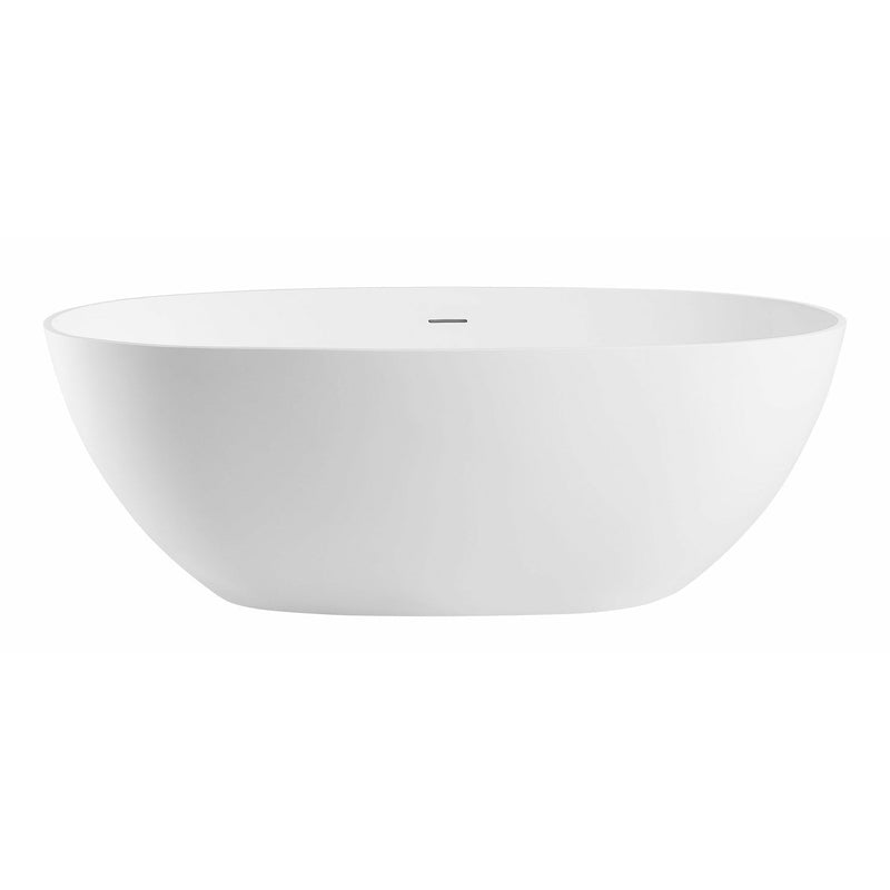 ALFI 59" White Oval Freestanding Resin Bathtub - AB9975