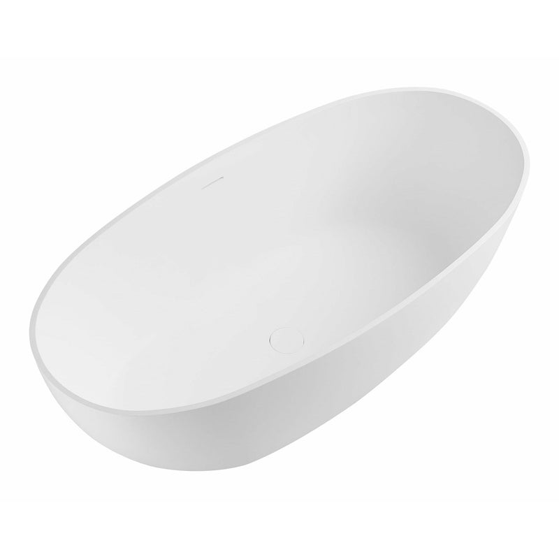 ALFI 59" White Oval Freestanding Resin Bathtub - AB9975