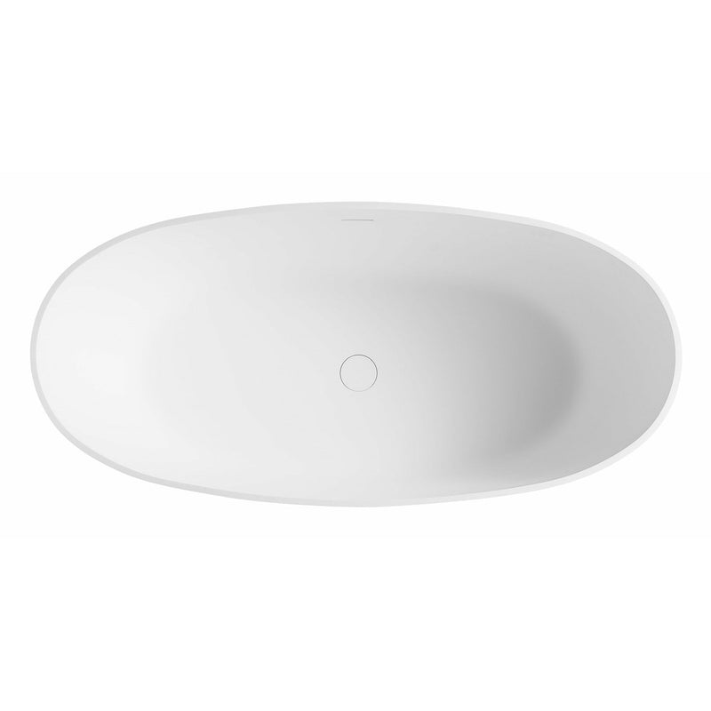 ALFI 59" White Oval Freestanding Resin Bathtub - AB9975