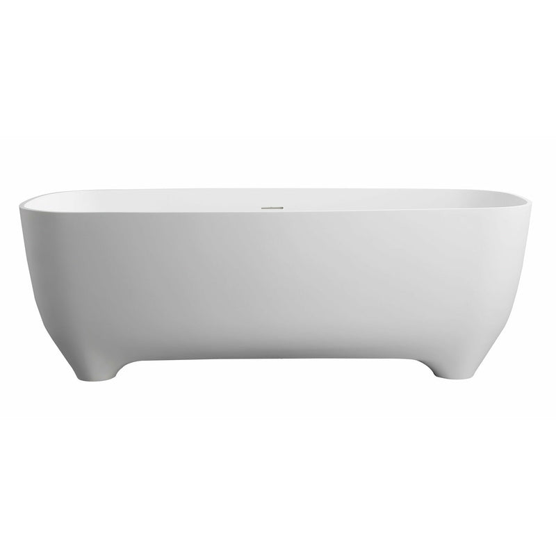 ALFI 67" White Matte Solid Surface Freestanding Resin Bathtub - AB9980