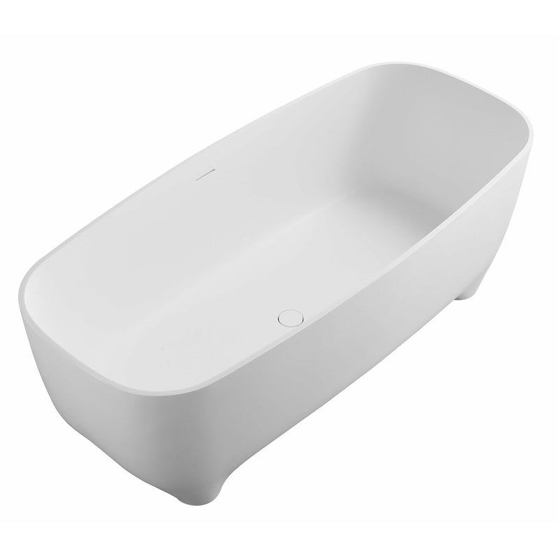 ALFI 67" White Matte Solid Surface Freestanding Resin Bathtub - AB9980