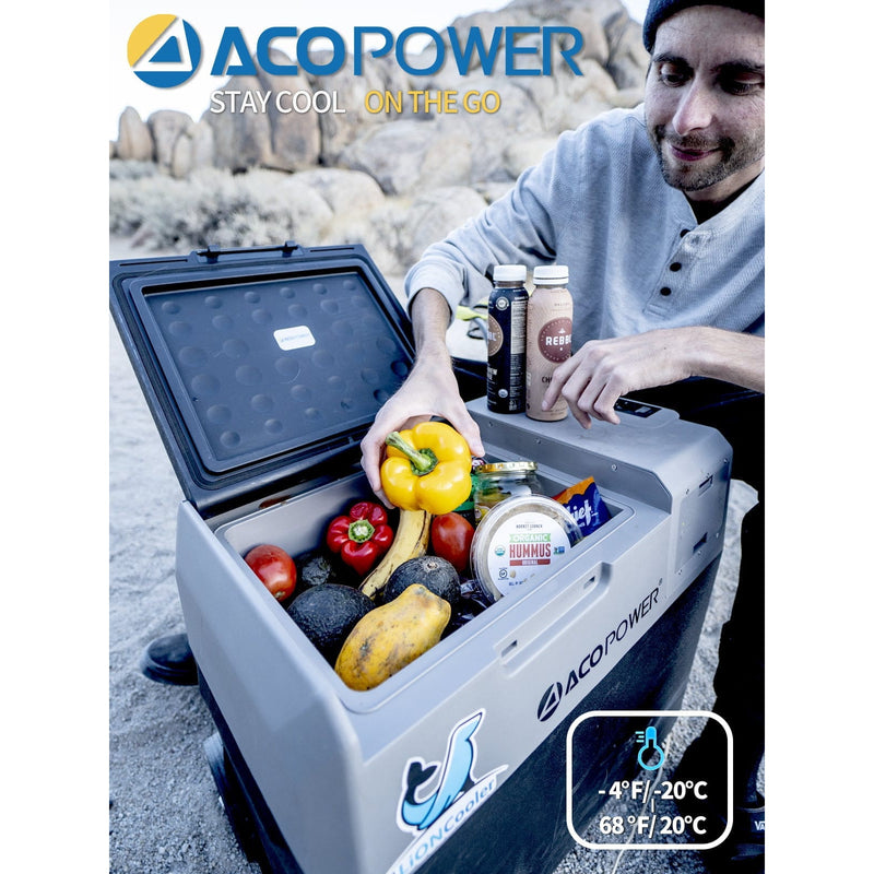 ACOPOWER LionCooler X50A Portable Solar Fridge Freezer, 52 Quarts - HY-X50A