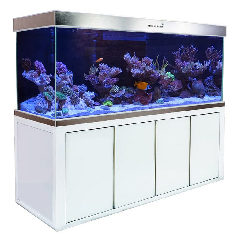 AQUA DREAM TEMPERED GLASS AQUARIUM 260 GALLON FISH TANK WHITE AND SILVER-AD-1980-WS