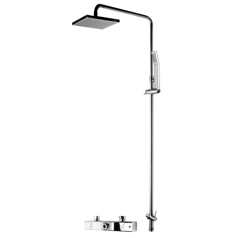 ALFI Polished Chrome Square Style Thermostatic Exposed Shower Set AB2862-PC