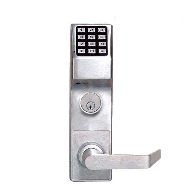 Alarm Lock Trilogy - Digital Keypad Mortise Lock w/ Deadbolt and Privacy Feature - Straight Lever- 2000 Users - 40,000 Event Audit Trail - Left Hand Reversible - Weather-proof - US26D - Satin Chrome - ALL-DL4500DBL-26D