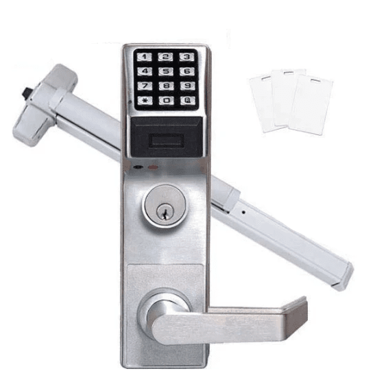 Alarm Lock Trilogy - PROX Keypad Digital Lock & Panic Exit Bar M9900 w/ Audit Trail - 26D - Satin Chrome - ALL-ETPDLS1G/26DM99K