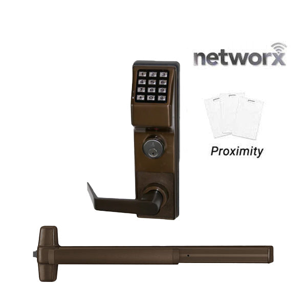 Alarm Lock Trilogy - Schlage Keyway - For Exit Panic Hardware - Networx - Compatible with Von Duprin 99 Exit Device - 10B - Dark Bronze - ALL-ETPDNSRX10BV99