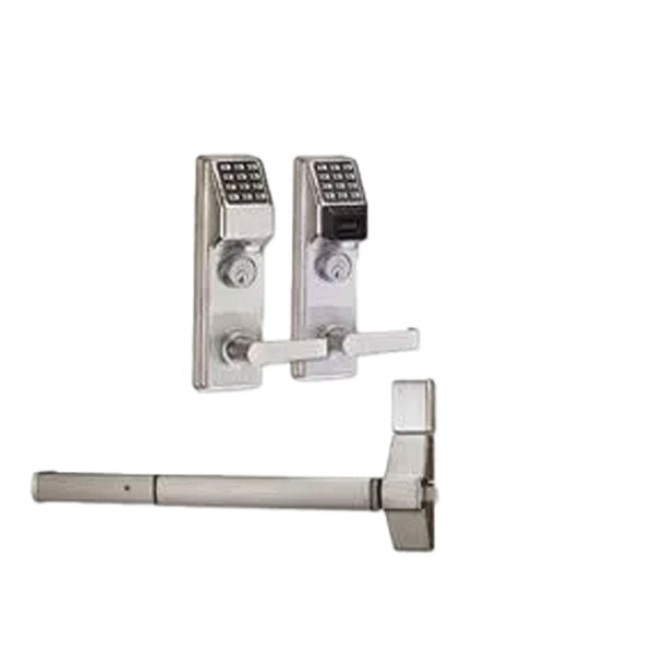 Alarm Lock Trilogy - Schlage Keyway - For Exit Panic Hardware - Networx - Compatible with Marks M9900 Exit Bar - 26D - Satin Chrome - ALL-ETPDNSRX26DM99