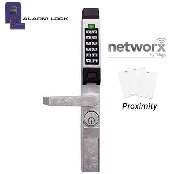 Alarm Lock Trilogy - Narrow-Stile Digital PROX Keypad Lever Lock - Networx - 26D - Satin Chrome - ALL-PDL1300-NW