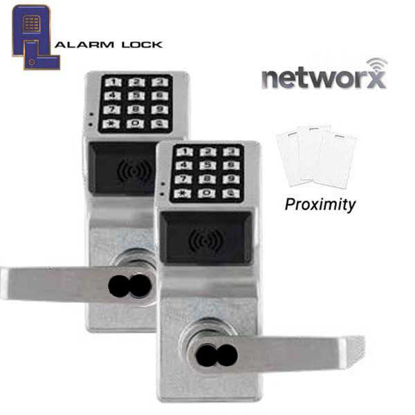 Alarm Lock Trilogy - Double Sided Digital PROX Lever Set - Networx - IC - Wireless & Ethernet Feature - 26D - Satin Chrome - ALL-PDL6300IC/26D