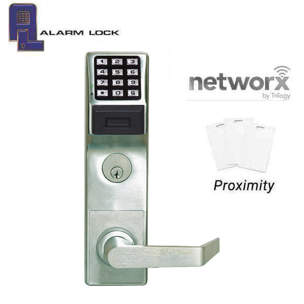 Alarm Lock Trilogy - Digital Mortise Lever Lock Keyless Prox / Pin Lock Straight - Networx - Classroom - RH - 26D - Satin Chrome - ALL-PDL6600CRR/26D