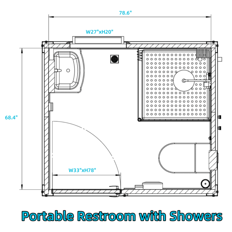 Bastone 2 Private AS-IS Portable Restroom w/ Showers D_PM000124