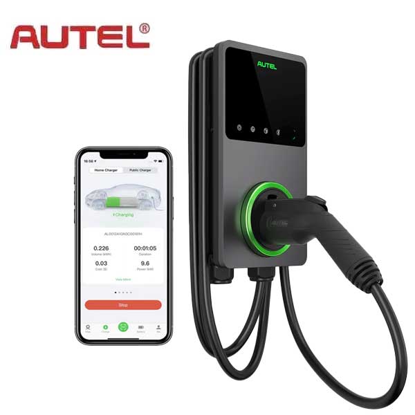 Autel - MaxiCharger AC Home 50A - EV Charger With In-Body Holster - AUTEL-MC50AHI