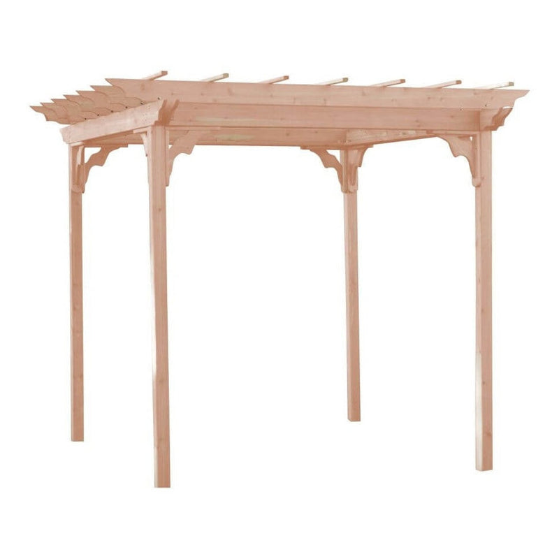 A&l Furniture 8' x 8' Cedar Pergola Swing Bed Stand with Swing Hangers - Amish Made