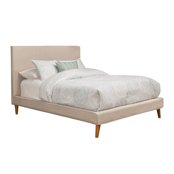 Alpine Britney California King Upholstered Platform Bed, Light Grey Linen - 1096CK