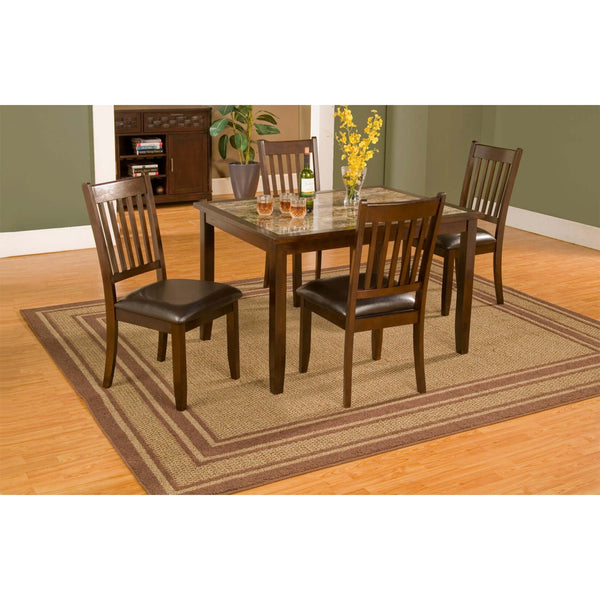 Alpine Capitola Faux Marble 5 Piece Dinette Set, Espresso - 553