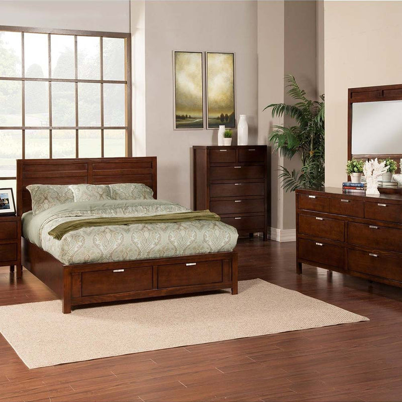 Alpine Carmel Eastern King Storage Bed, Cappuccino - JR-07EK