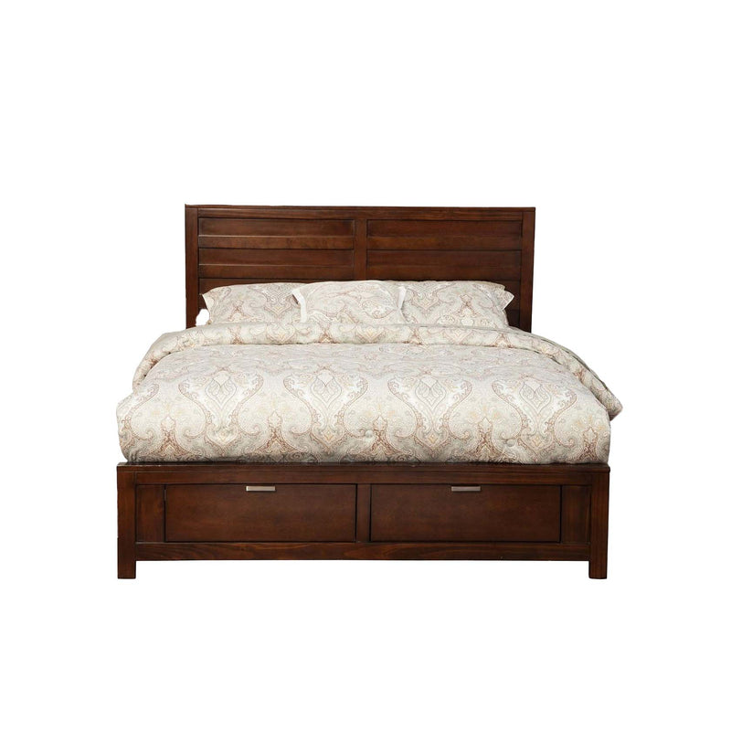 Alpine Carmel Queen Storage Bed, Cappuccino - JR-01Q