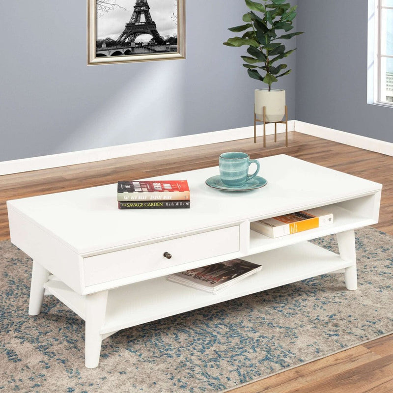 Alpine Flynn Coffee Table, White - 966-W-61