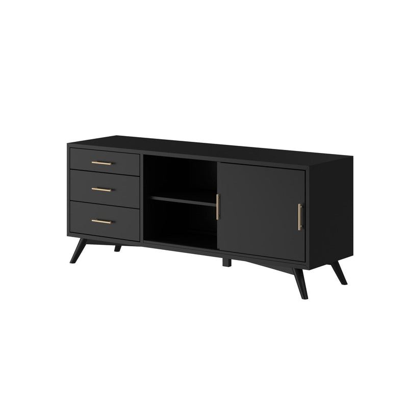 Alpine Flynn Large TV Console, Black - 966BLK-10