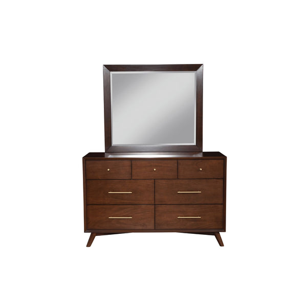 Alpine Flynn Mid Century Modern 7 Drawer Dresser, Walnut - 966WAL-03