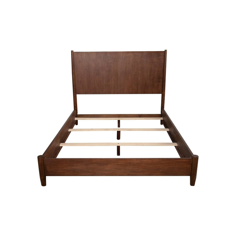 Alpine Flynn Mid Century Modern California King Panel Bed, Walnut - 966WAL-07CK