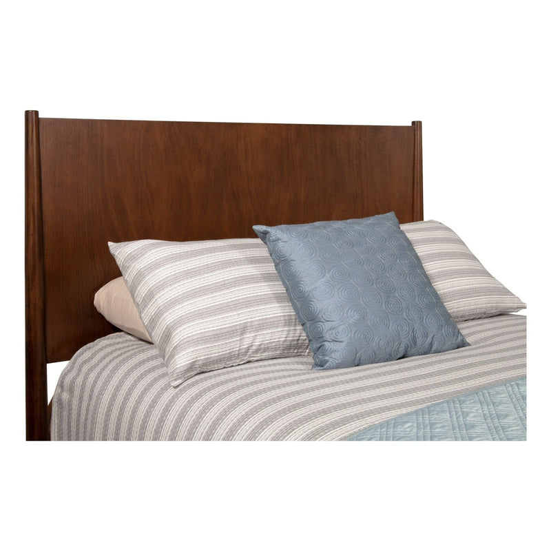 Alpine Flynn Mid Century Modern California King Panel Bed, Walnut - 966WAL-07CK