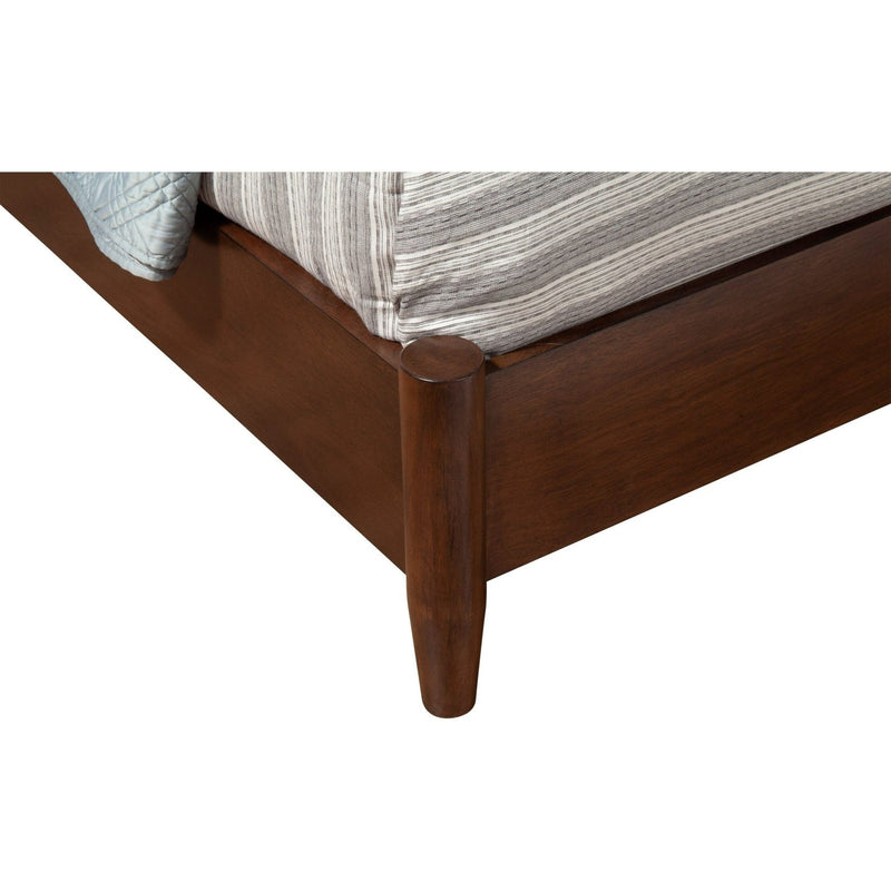 Alpine Flynn Mid Century Modern California King Panel Bed, Walnut - 966WAL-07CK