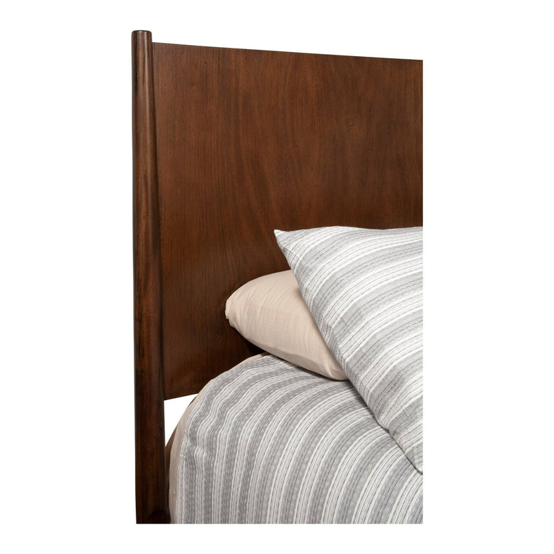 Alpine Flynn Mid Century Modern California King Panel Bed, Walnut - 966WAL-07CK