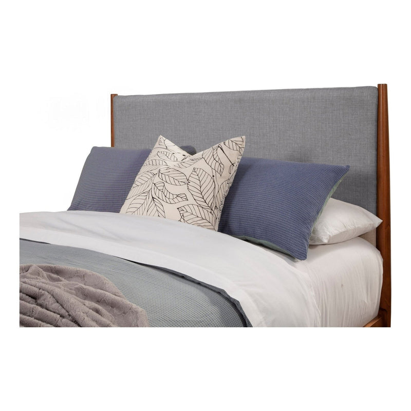 Alpine Flynn Mid Century Modern Two Tone California King Panel Bed, Acorn/Grey - 999-07CK