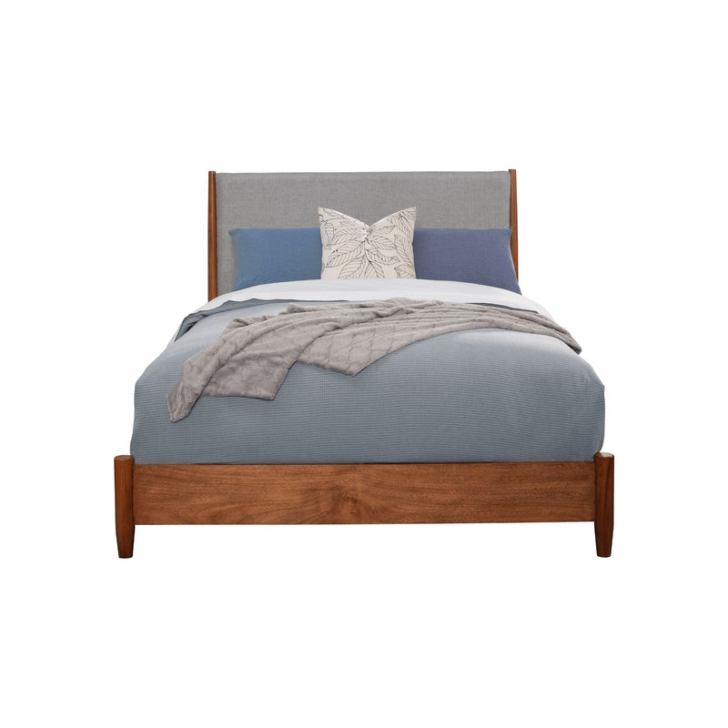 Alpine Flynn Mid Century Modern Two Tone California King Panel Bed, Acorn/Grey - 999-07CK