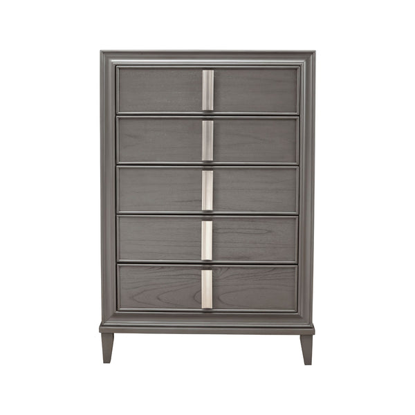 Alpine Lorraine 5 Drawer Chest, Dark Gray - 8171-05