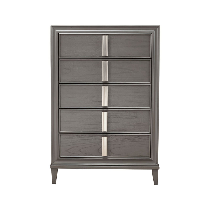 Alpine Lorraine 5 Drawer Chest, Dark Gray - 8171-05