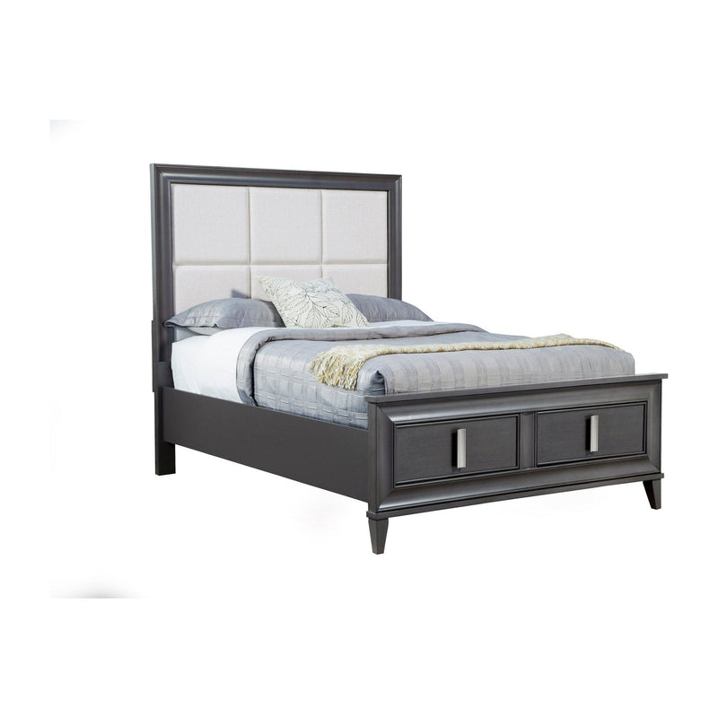 Alpine Lorraine California King Storage Footboard Platform Bed, Dark Gray - 8171-07CK