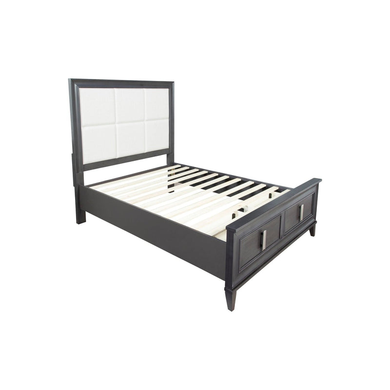 Alpine Lorraine California King Storage Footboard Platform Bed, Dark Gray - 8171-07CK