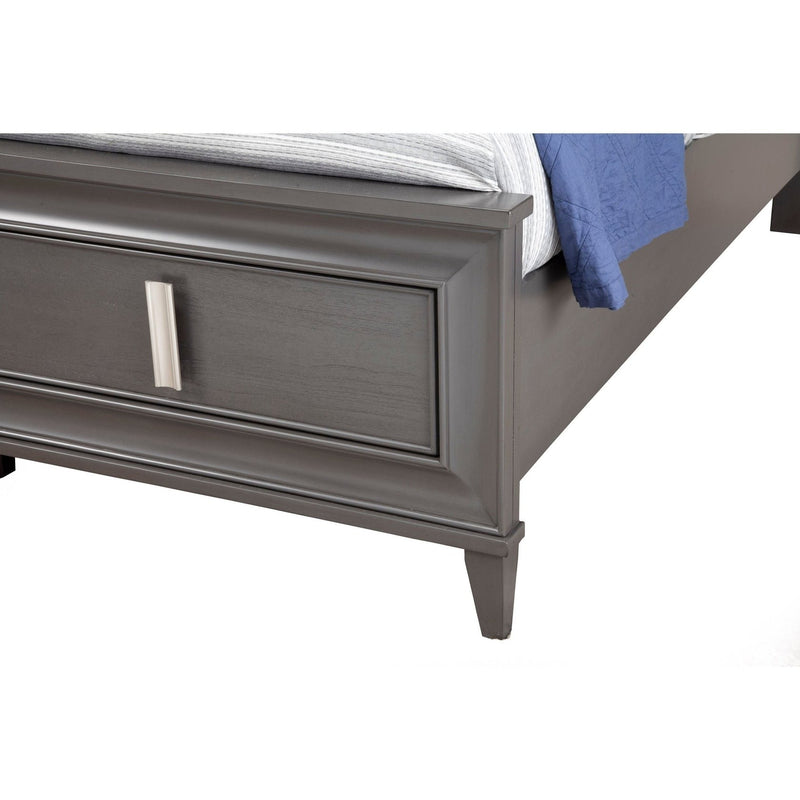 Alpine Lorraine California King Storage Footboard Platform Bed, Dark Gray - 8171-07CK