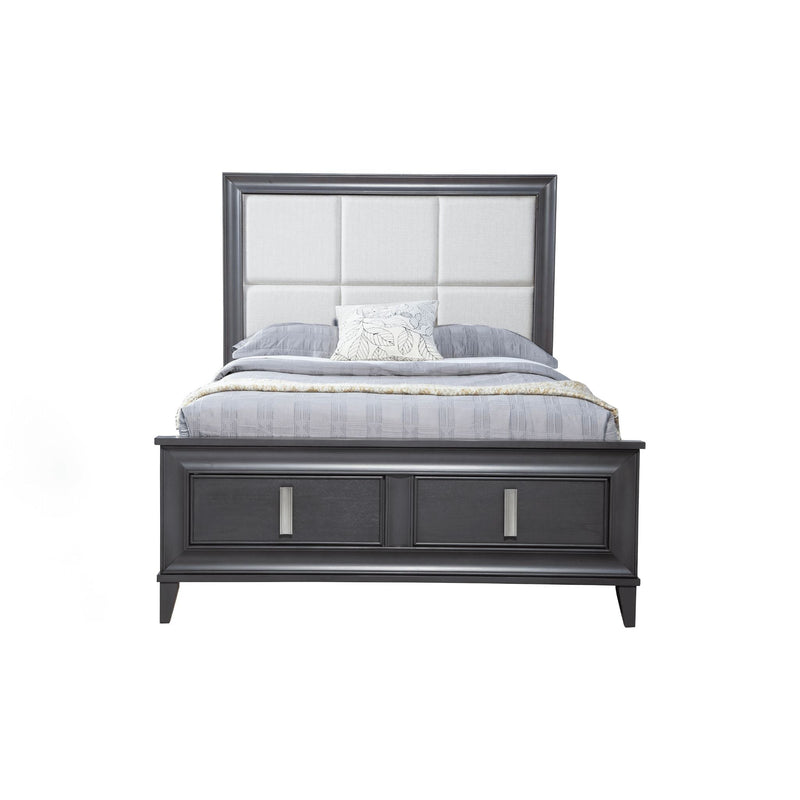 Alpine Lorraine California King Storage Footboard Platform Bed, Dark Gray - 8171-07CK