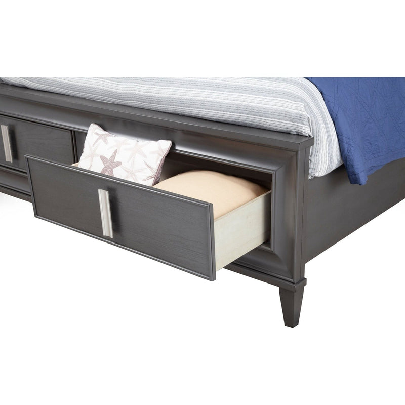 Alpine Lorraine Queen Storage Footboard Platform Bed, Dark Gray - 8171-01Q