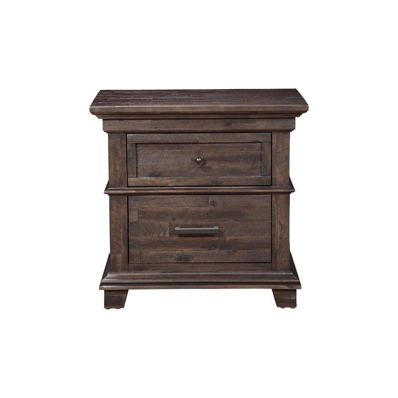 Alpine Newberry 2 Drawer Nightstand, Salvaged Gray - 1468-02