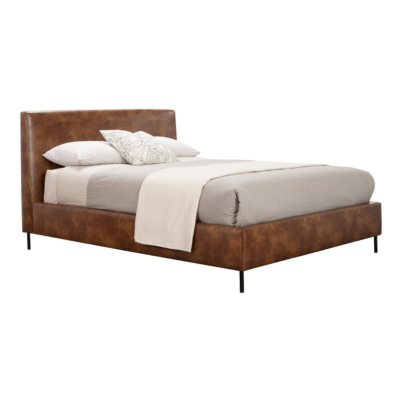 Alpine Sophia California King Faux Leather Platform Bed, Brown - 6902CK-BRN