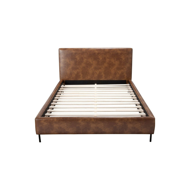 Alpine Sophia California King Faux Leather Platform Bed, Brown - 6902CK-BRN