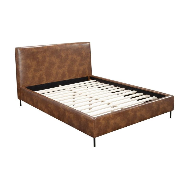 Alpine Sophia California King Faux Leather Platform Bed, Brown - 6902CK-BRN